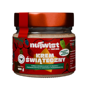 Krem orzechowy o smaku piernikowym z makiem i liofilizowaną pomarańczą