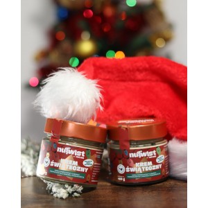 Krem orzechowy o smaku piernikowym z makiem i liofilizowaną pomarańczą